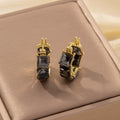 Signature Crystal Dangle Hoops – Luxurious Gold-Tone Party Earrings