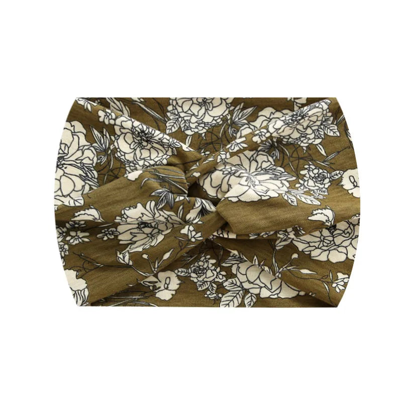 Extra-Wide 18cm Bohemian Headband – Stretchy Printed Turban Wrap for Fitness & Everyday Style