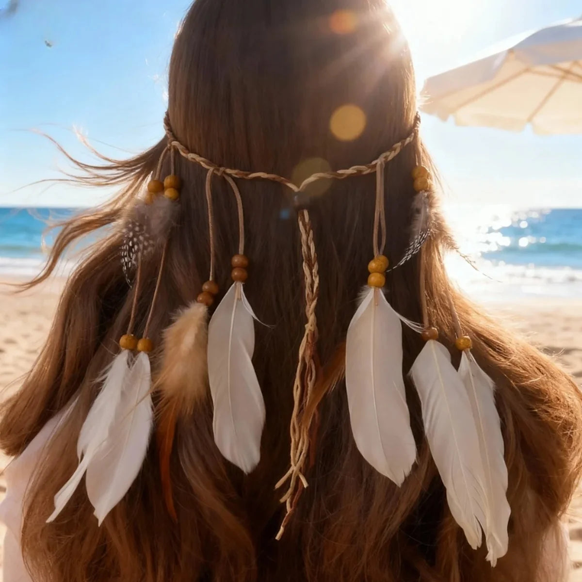 The Wanderer’s Feather Headband: Vintage-Inspired Boho Hair Accessory for Effortless Festival Style