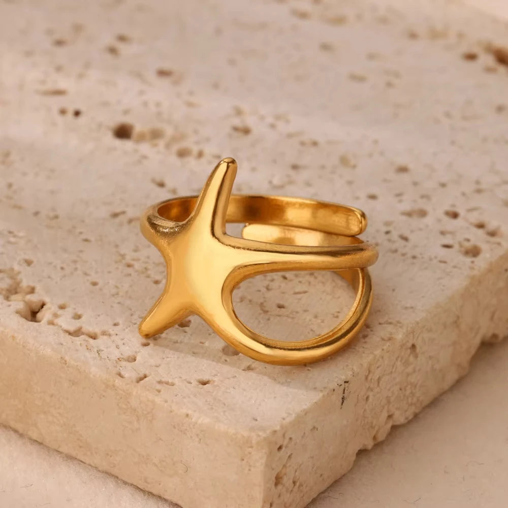 Adjustable Trendy Celestial Protection Geometric Ring Collection