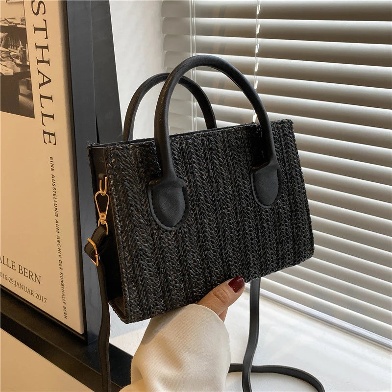Japanese-Style Floral Woven Crossbody: The Perfect Fresh Summer Handbag