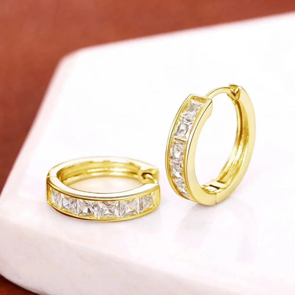 Vertex Platinum-Tone Eternity Hoops
