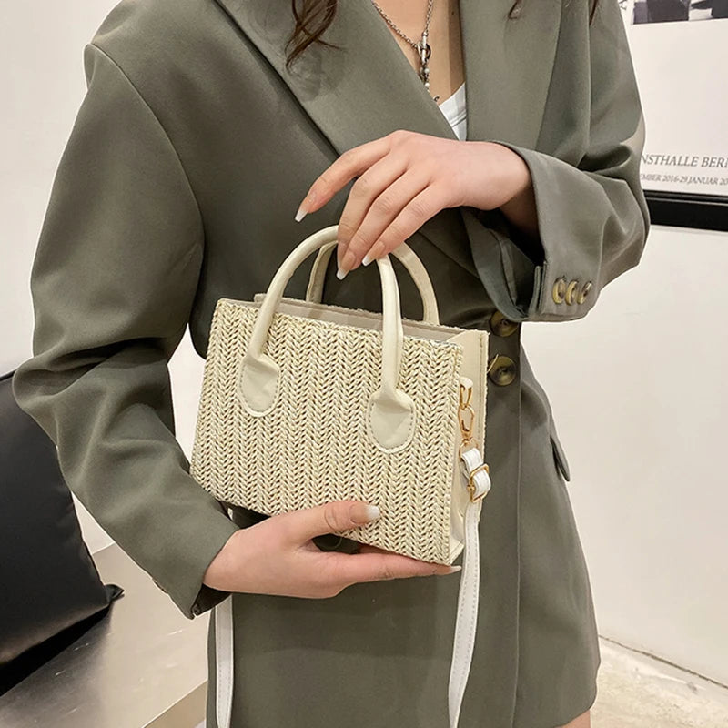 Japanese-Style Floral Woven Crossbody: The Perfect Fresh Summer Handbag