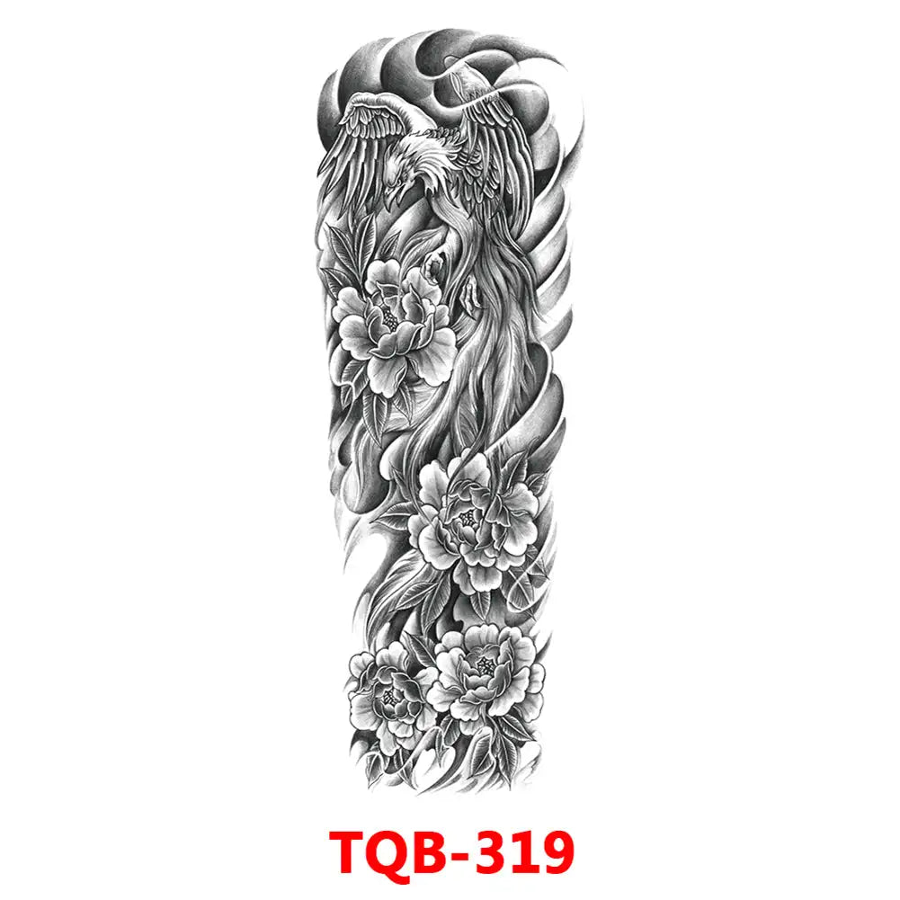 Large Waterproof Full Arm Temporary Tattoo – Intricate Totem & Geometric Sleeve Sticker