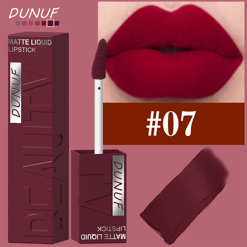 LUX LADY Square-Tube Velvet Matte Lipstick – 8-Color Plumping Lip Glaze