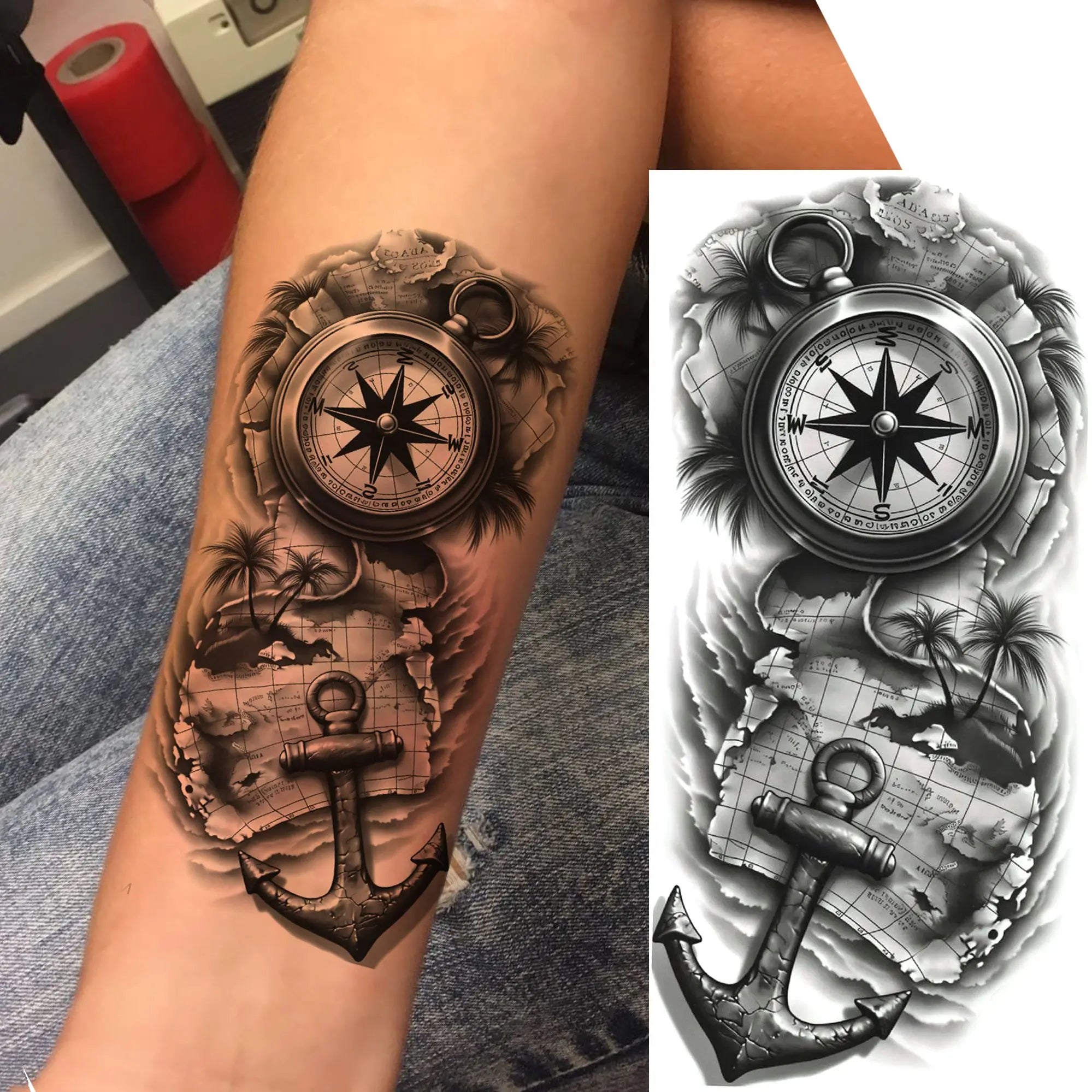 Premium Waterproof Realistic Tattoo Sticker – Majestic Lion & Tiger Designs for Arm & Leg