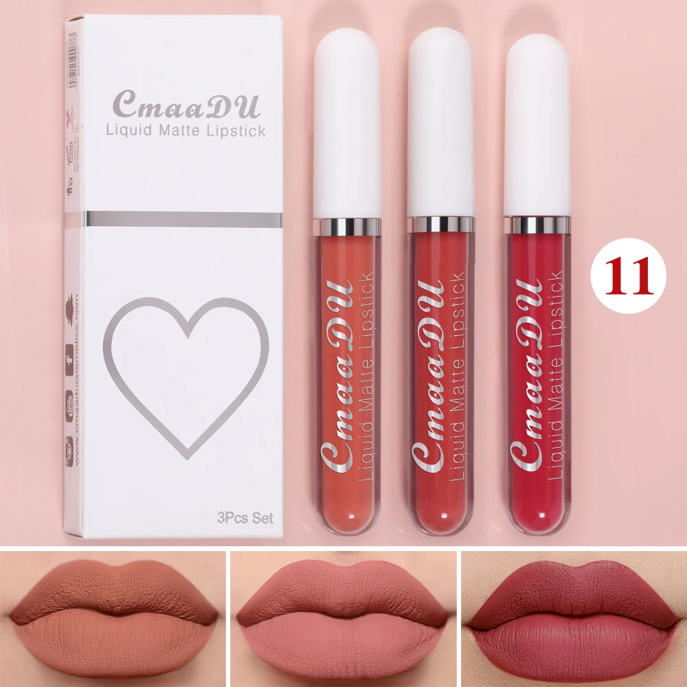 All-Day Velvet Lip Set – 3-Piece Non-Stick Matte Gift Collection