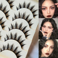 Premium Cat-Eye Faux Mink Lashes (5 Pairs) – Reusable, Long & Wispy Natural Look
