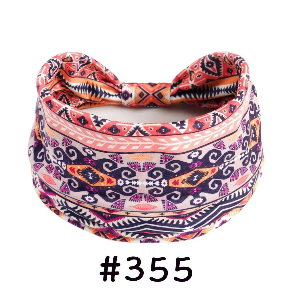 Bohemian Knotted Headbands for Women – Soft Cotton-Blend No-Slip Elastic Hair Accessories