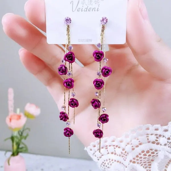 The Elegant Choice: Crimson Blossom Spiral Earrings