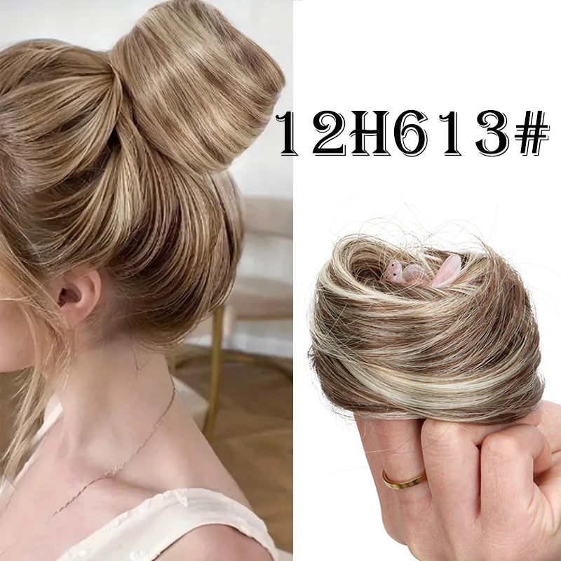 synthetic messy donut hair bun extension is the ultimate "lazy day" fashion hack