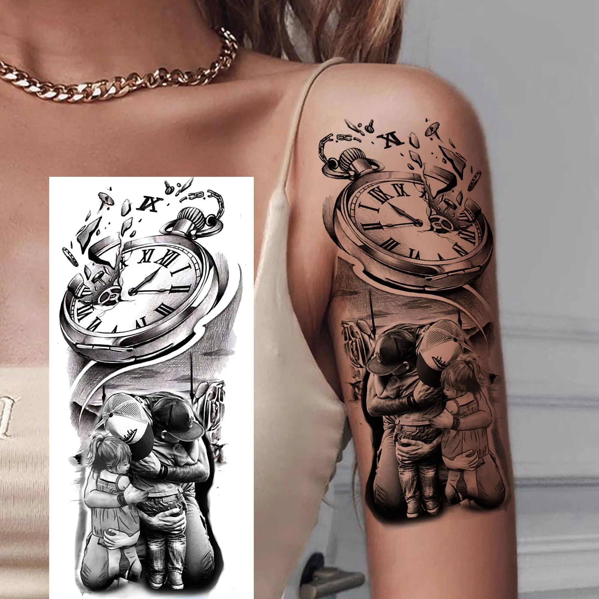 Premium Waterproof Realistic Tattoo Sticker – Majestic Lion & Tiger Designs for Arm & Leg