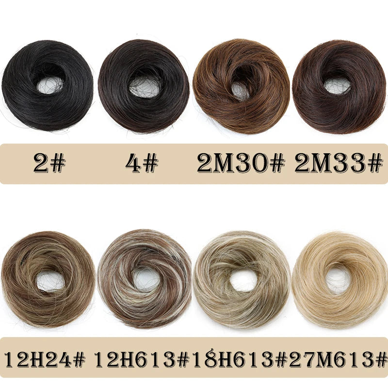 synthetic messy donut hair bun extension is the ultimate "lazy day" fashion hack