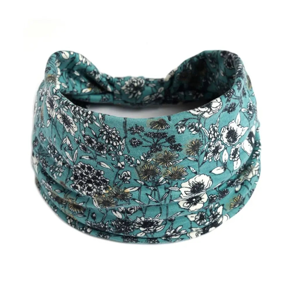 Vintage Bohemian Wide Headband – Elastic Knot Turban Hair Wrap for Effortless Style