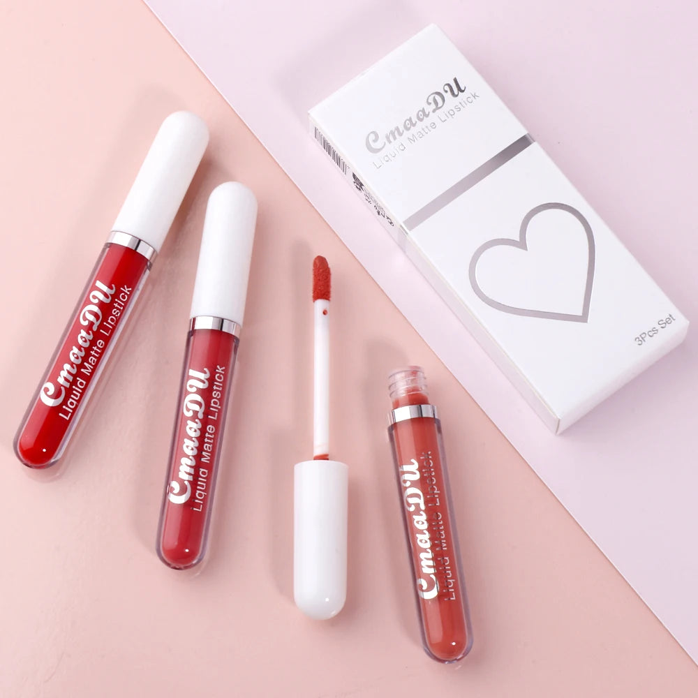 All-Day Velvet Lip Set – 3-Piece Non-Stick Matte Gift Collection