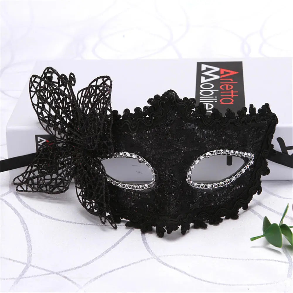 Mysterious Elegance Enchanting Lace Cat & Fox Masquerade Mask for Parties & Events