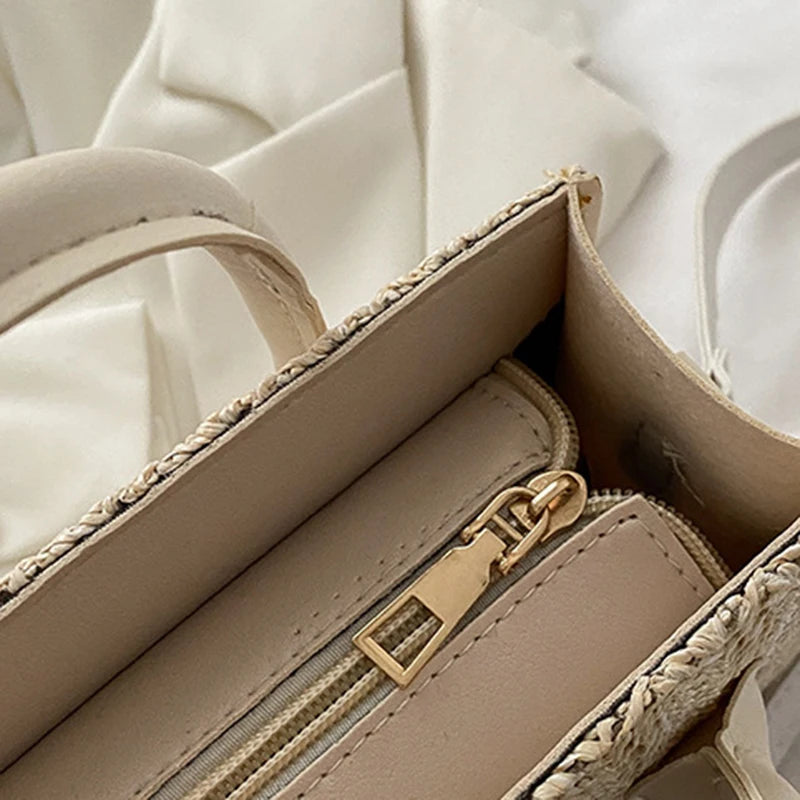 Japanese-Style Floral Woven Crossbody: The Perfect Fresh Summer Handbag