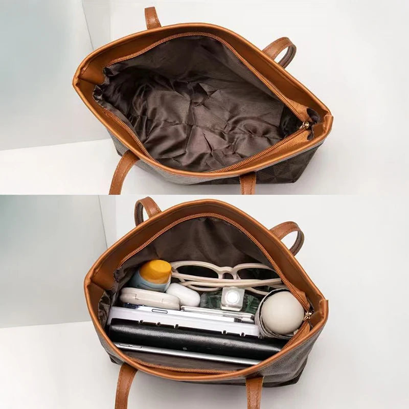 Urban Carry-All – Leather Spacious Versatile Shoulder Tote for Work & Play