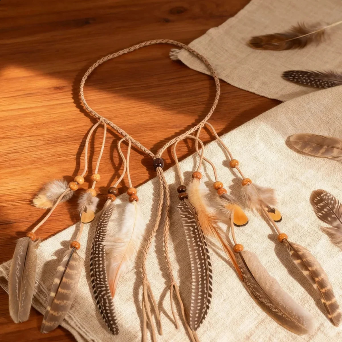 The Wanderer’s Feather Headband: Vintage-Inspired Boho Hair Accessory for Effortless Festival Style