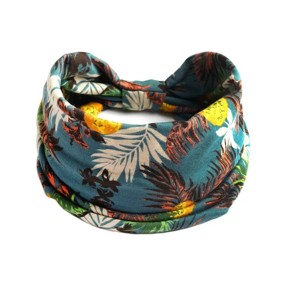 Vintage Bohemian Wide Headband – Elastic Knot Turban Hair Wrap for Effortless Style