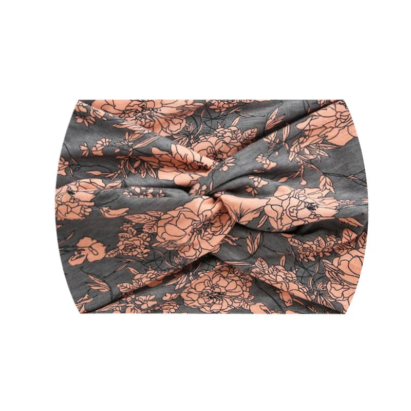 Extra-Wide 18cm Bohemian Headband – Stretchy Printed Turban Wrap for Fitness & Everyday Style