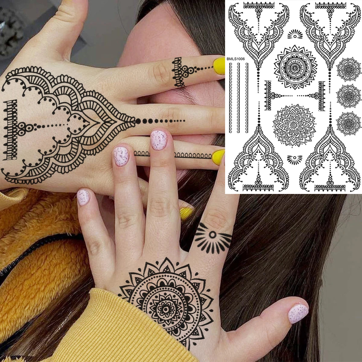 Sexy Waterproof Temporary Tattoo – Floral Mandala, Lotus & Animal Designs for Chest & Underboob