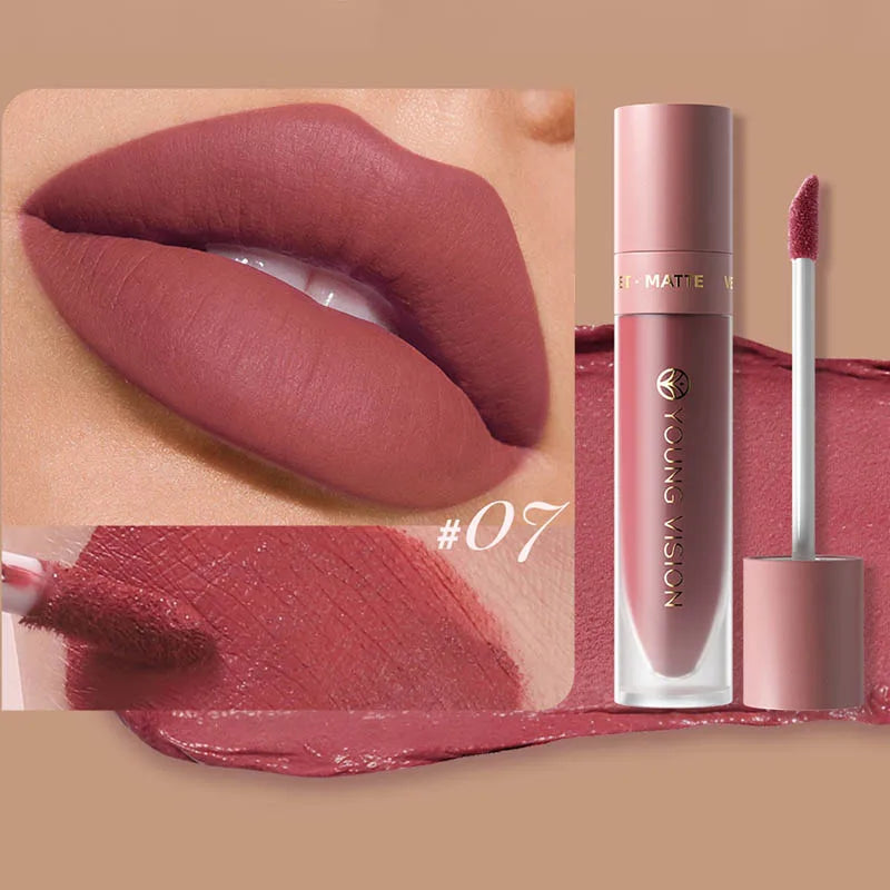 LUX LADY Square-Tube Velvet Matte Lipstick – 8-Color Plumping Lip Glaze