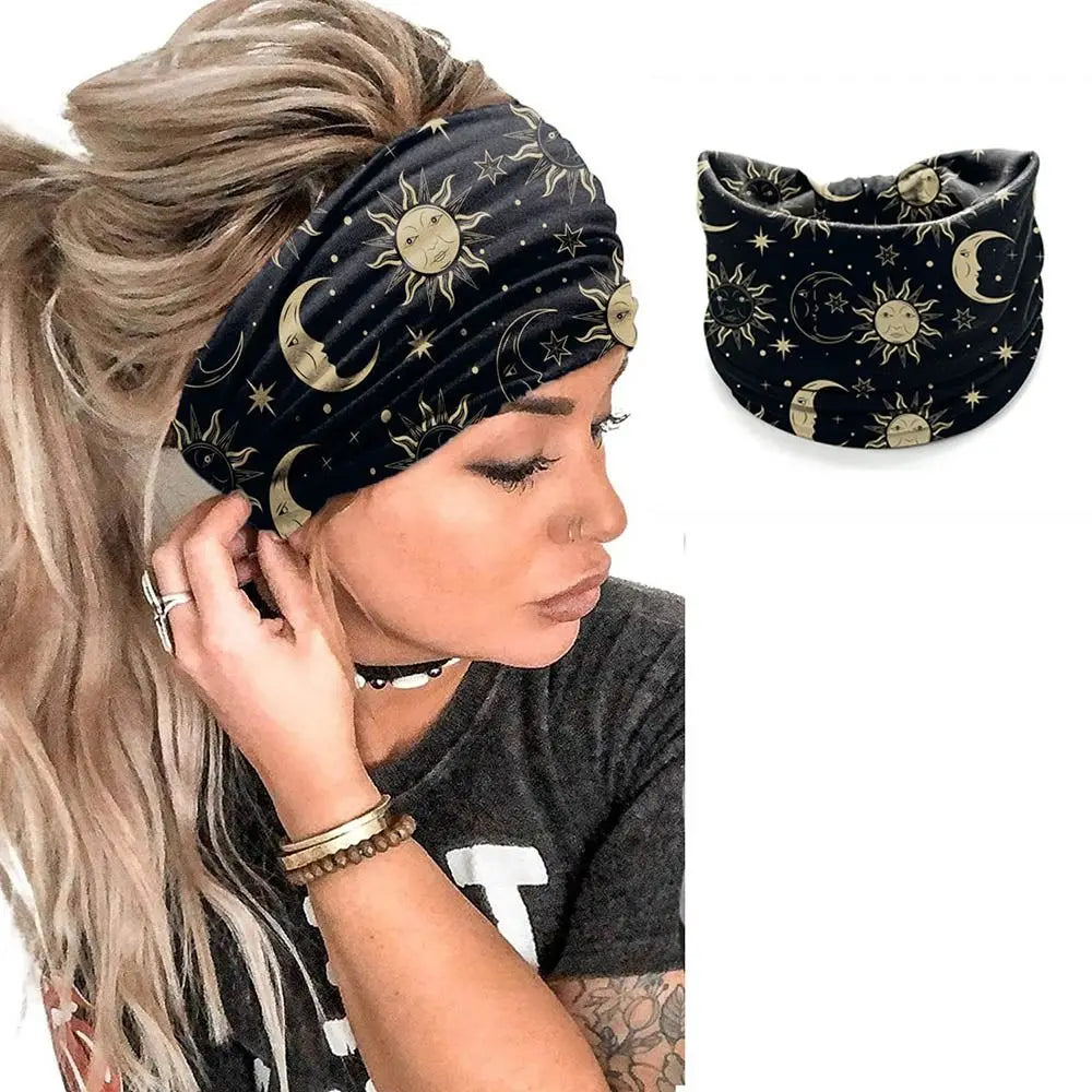 Vintage Bohemian Wide Headband – Elastic Knot Turban Hair Wrap for Effortless Style