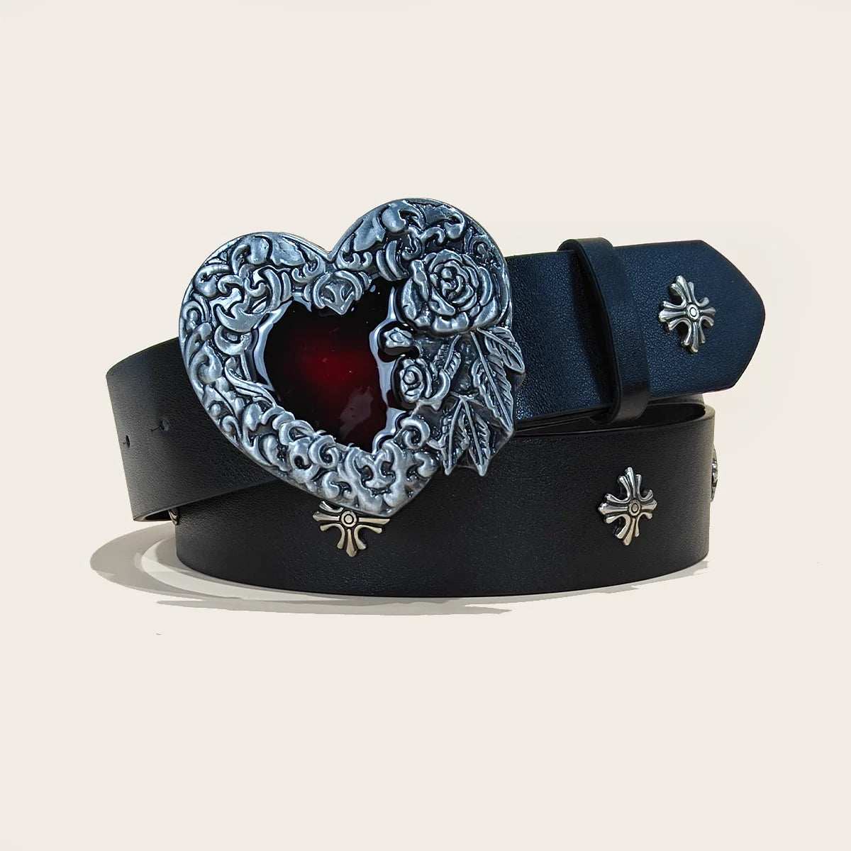 Gothic Punk Cross Hardware Belt – Premium women Fashion Accessory for Alternative Style