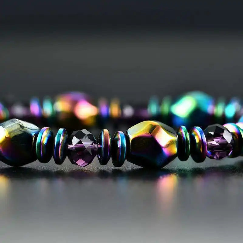 Colored Magnetic Energy Bracelet FOR Health Care Therapy Slim The Body Irregular Natural Stone