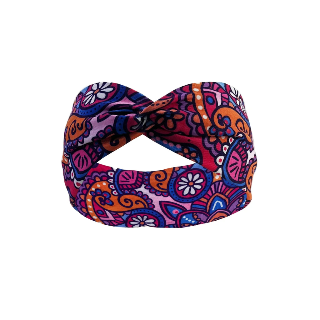 Women's Elastic Turban Headband – Sweat-Absorbent Wide Hair Wrap for Yoga, Running & Sports