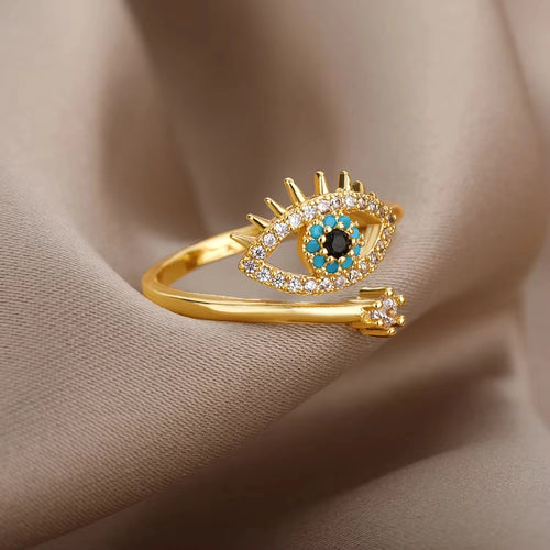 Adjustable Trendy Celestial Protection Geometric Ring Collection