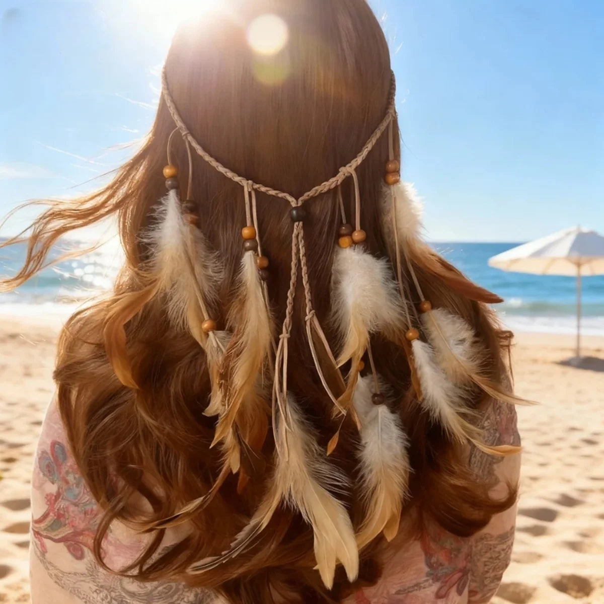 The Wanderer’s Feather Headband: Vintage-Inspired Boho Hair Accessory for Effortless Festival Style