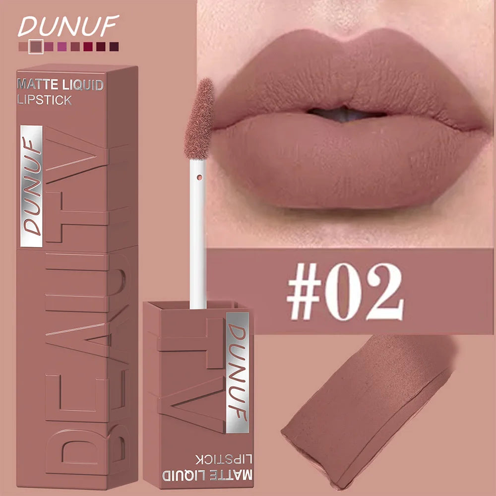 LUX LADY Square-Tube Velvet Matte Lipstick – 8-Color Plumping Lip Glaze