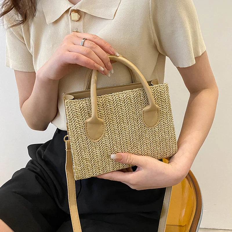 Japanese-Style Floral Woven Crossbody: The Perfect Fresh Summer Handbag