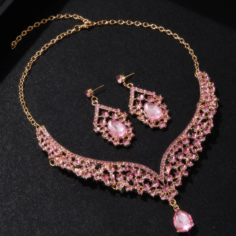 The "Dream Bride" Rhinestone Jewelry Set – Sparkling Teardrop Design