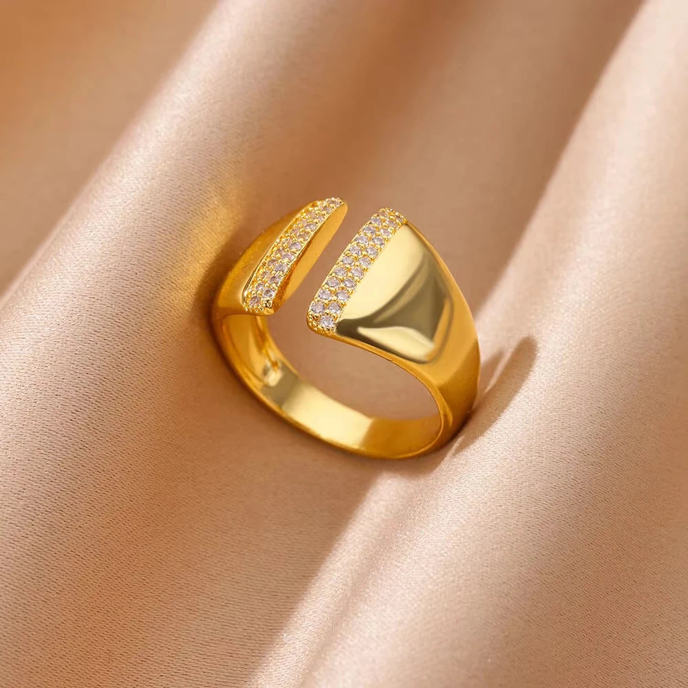 Adjustable Trendy Celestial Protection Geometric Ring Collection