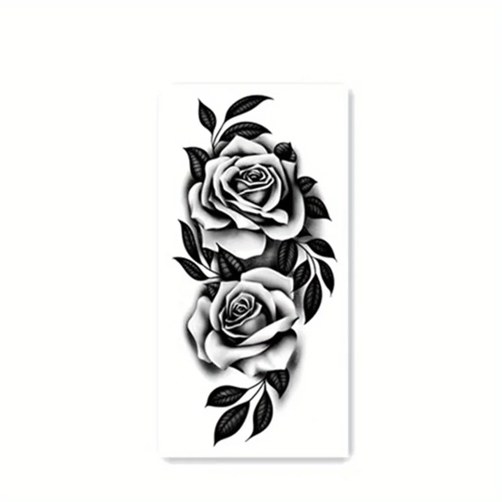 Floral Arm Temporary Tattoo – Waterproof & Long-Lasting Botanical Body Art for Women