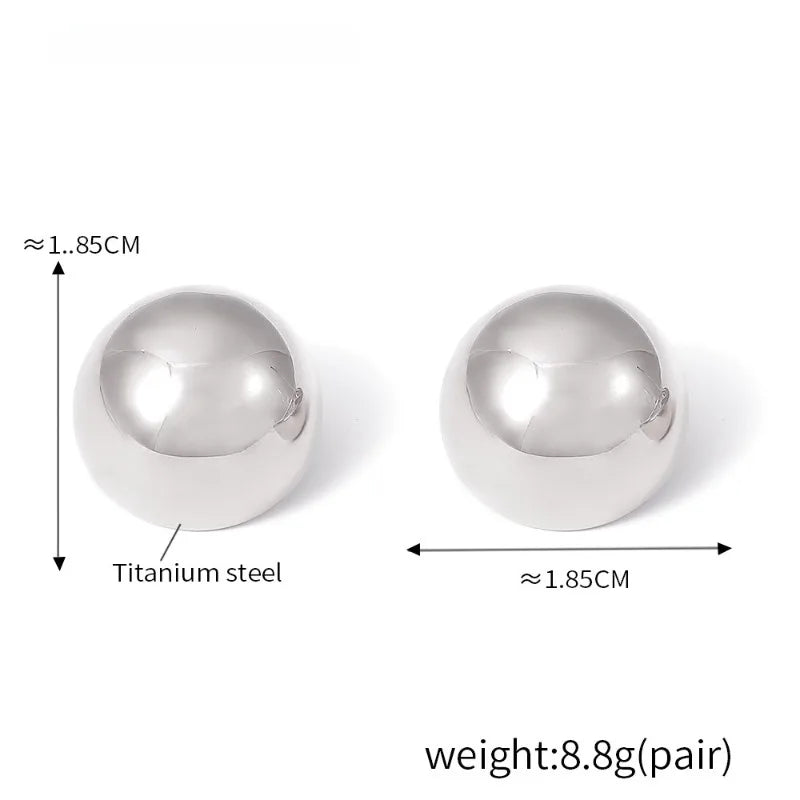 Bold Dome Ball Studs – Trendy Geometric Fashion Earrings for Her