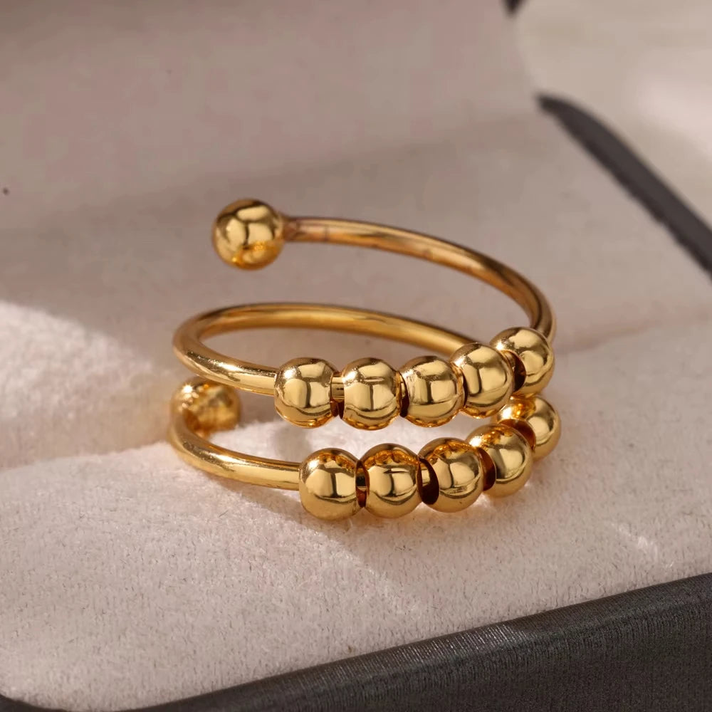 Adjustable Trendy Celestial Protection Geometric Ring Collection