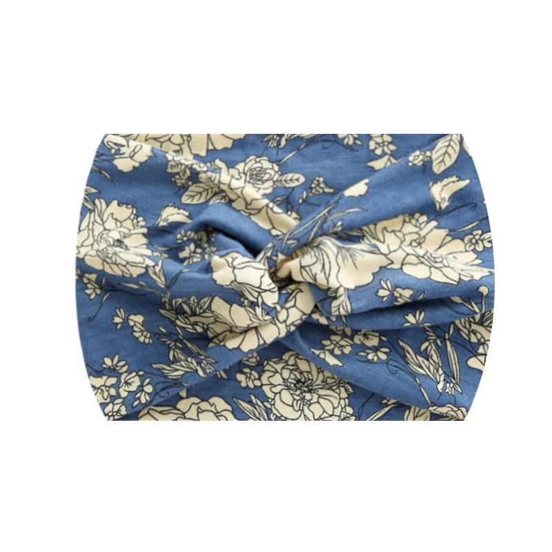 Extra-Wide 18cm Bohemian Headband – Stretchy Printed Turban Wrap for Fitness & Everyday Style