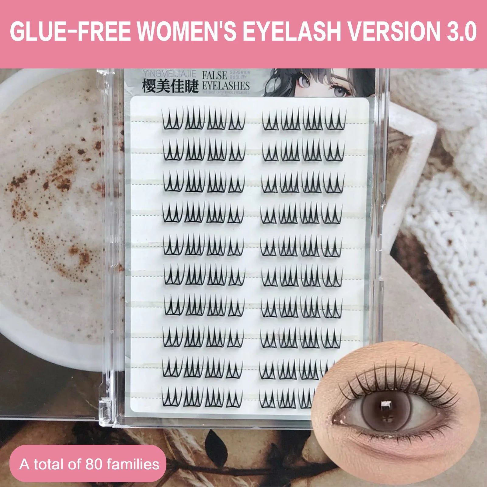 The Master Collection: 6/10/20 Row Silk Fiber Lashes – Easy-Apply Glue-Free Extensions
