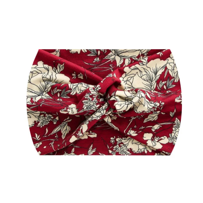 Extra-Wide 18cm Bohemian Headband – Stretchy Printed Turban Wrap for Fitness & Everyday Style