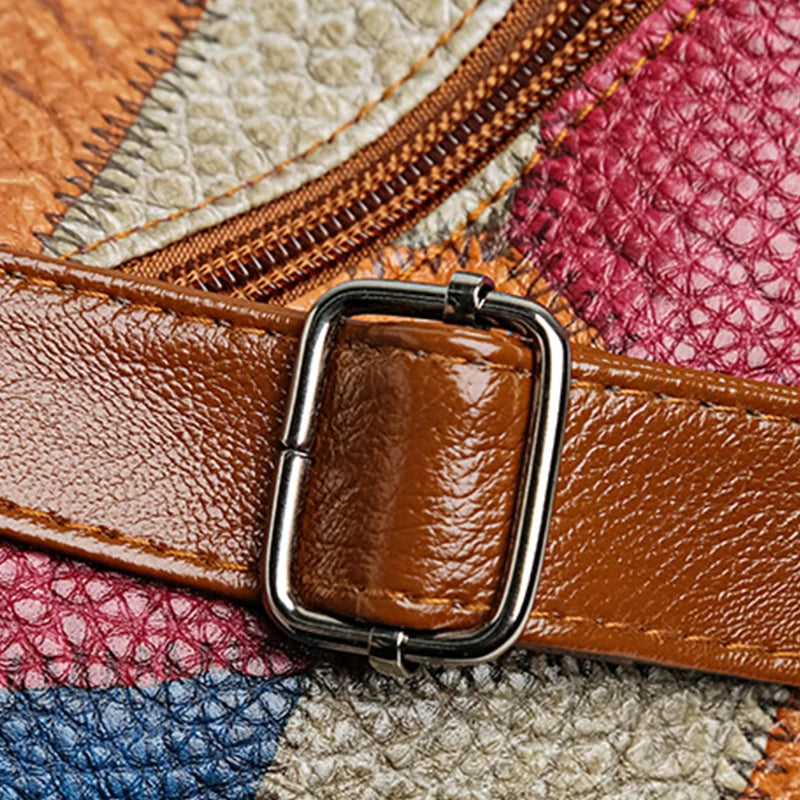The Retro Artisan Tote – Patchwork Leather-Look Shoulder Bag