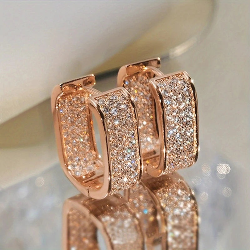 The Luxury Choice: Midnight Eclipse Rectangular Hoops