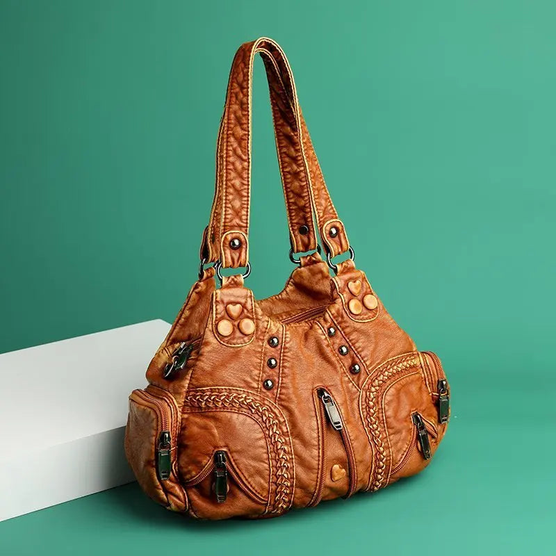 The Daily Essential Hobo – Spacious, Chic, & Organized Leather Shoulder Bag