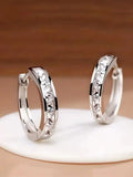 Vertex Platinum-Tone Eternity Hoops