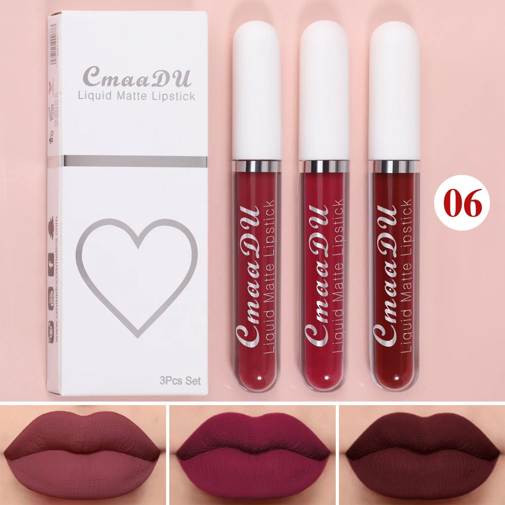 All-Day Velvet Lip Set – 3-Piece Non-Stick Matte Gift Collection