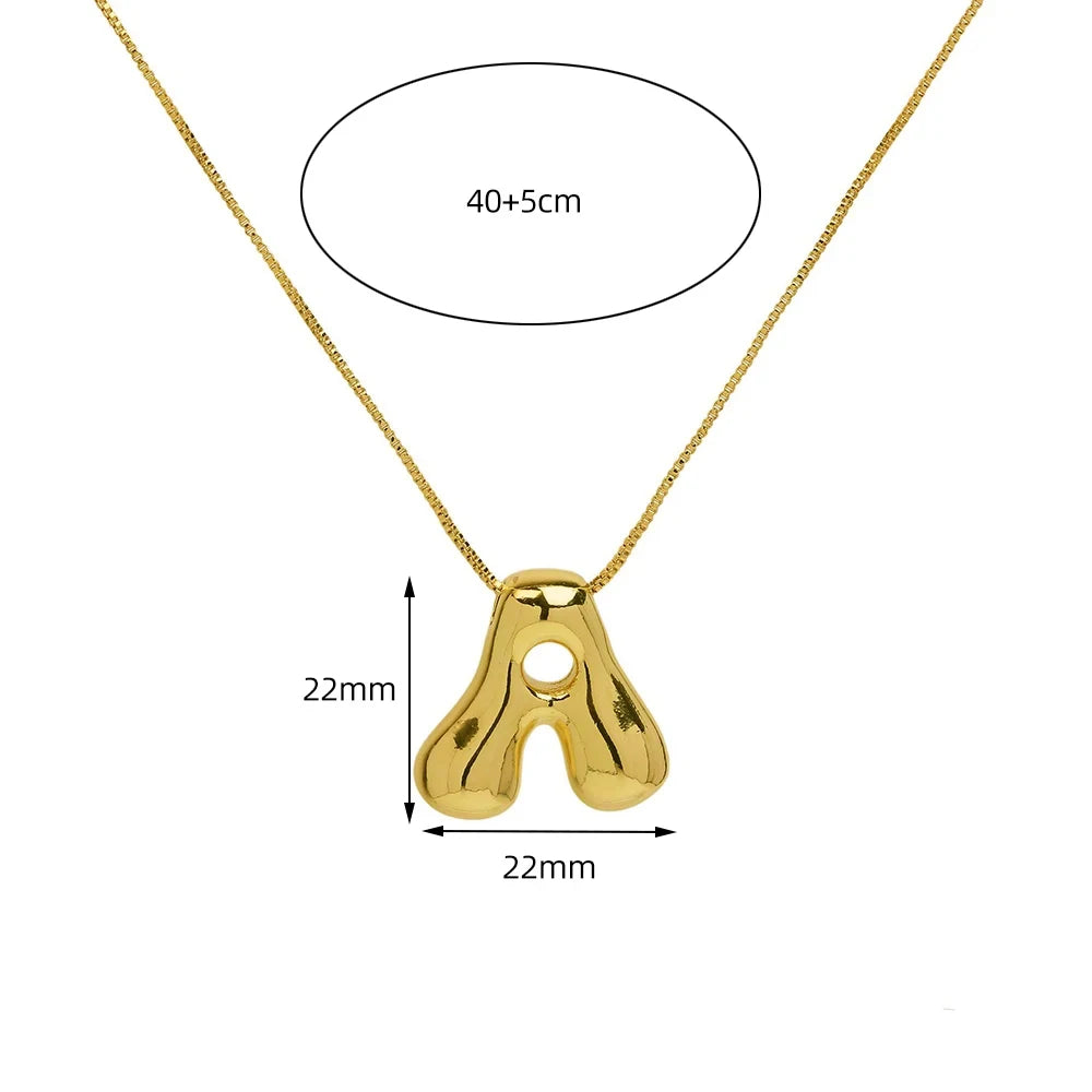 Chunky Bubble Letter Pendant Trendy Statement Jewelry Gift