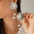 Fleur-de-Pearl Oversized Drop Earrings